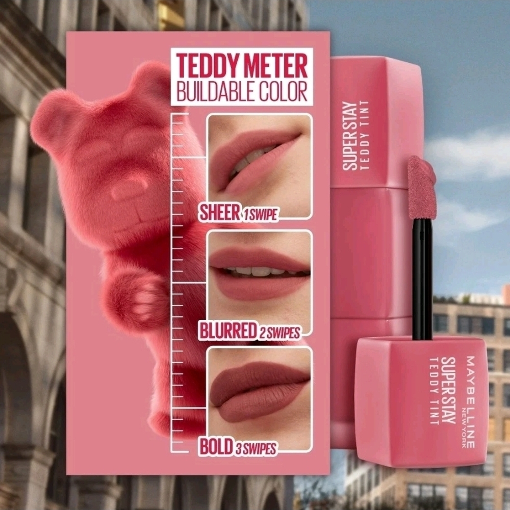 2 Pack Of New Maybelline SuperStay Teddy Tint - Bold Pink